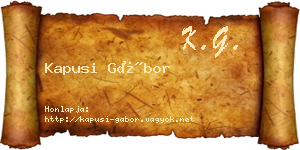 Kapusi Gábor névjegykártya