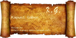 Kapusi Gábor névjegykártya